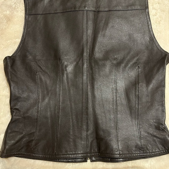 Amanda Smith Dark Brown Leather Vest - Picture 2 of 5